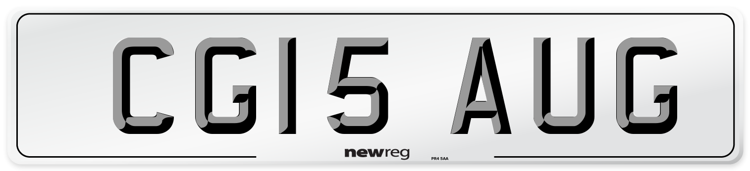 CG15 AUG Number Plate from New Reg